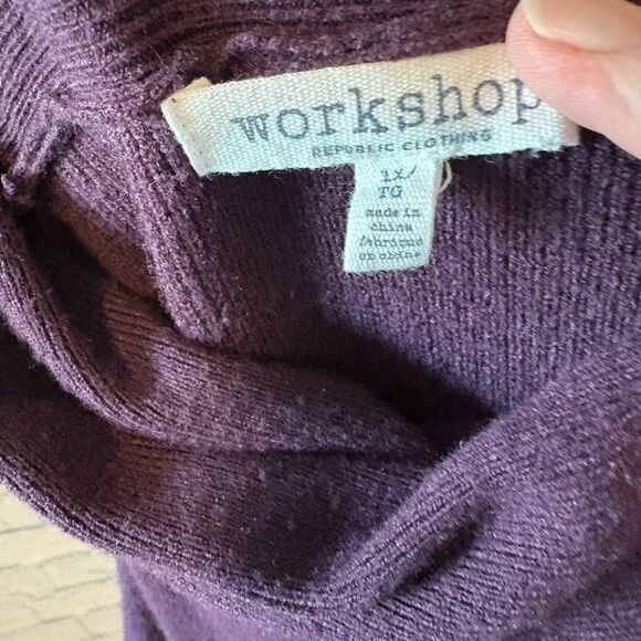 Workshop Republic Clothing Deep Purple Cowl Neck Sweater - Picture 5 of 7
